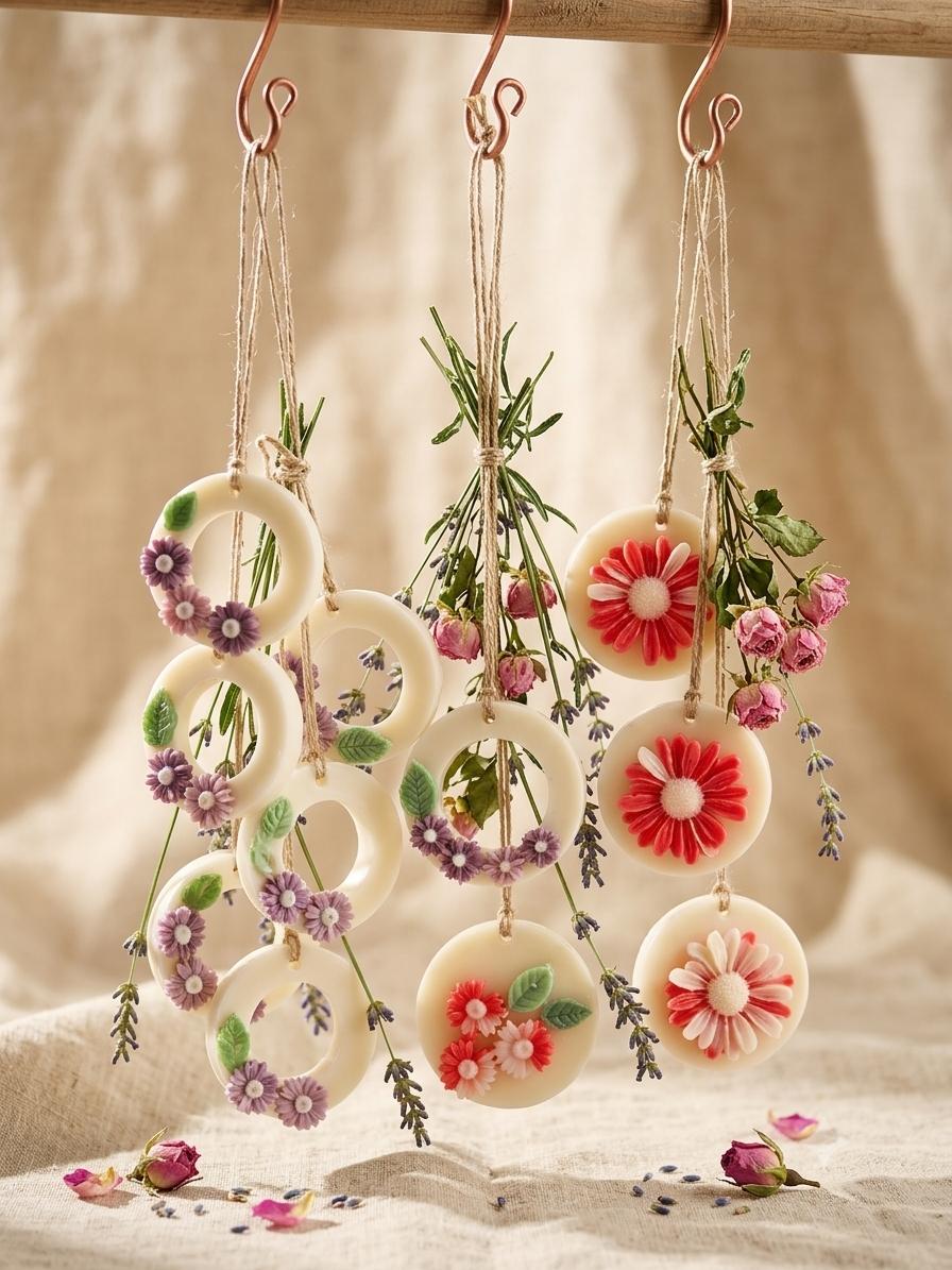 Round Floral Scented Soy Wax Sachet